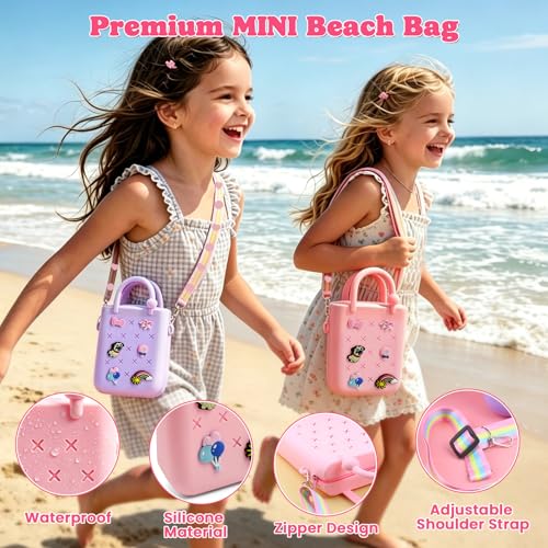 Mini bolso de silicona con cremallera y correa ajustable miniatura 3