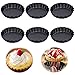 6 pcs Molde Quiche Desmontable Pequeño Redonda Molde Tartaleta 10cm Metal Quiche Tart Pan Antiadherentes Tartaletas Individuales Reposteria Molde para Pastel Pizza Horneado