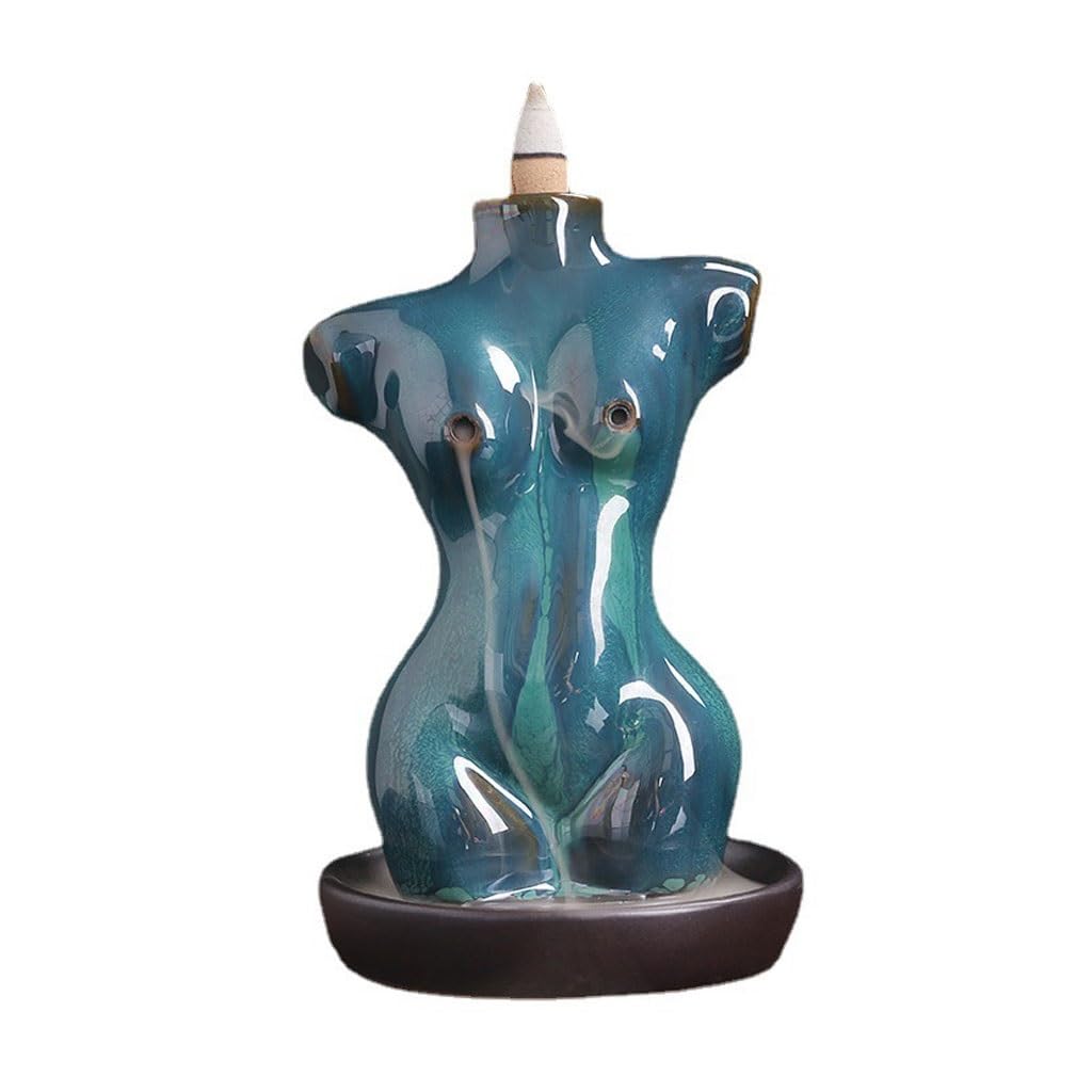 Brûleur d'encens en céramique artisanale et ornements TUSUOD