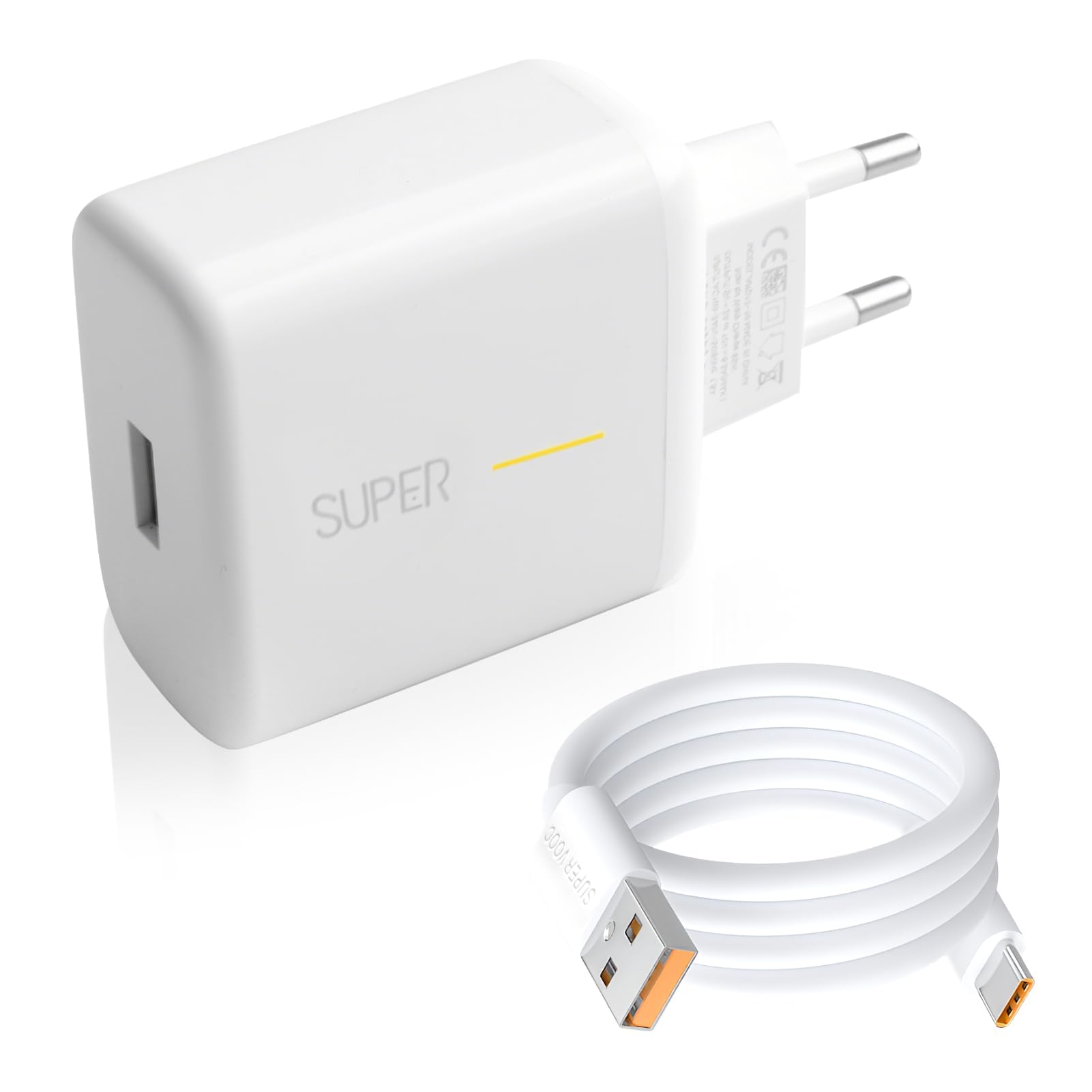 Cargador Movil Coche Cargador 80w Super Vooc 80W Caricatore Rapido Con Cavo USB C 1 SUPER VOOC Charge Per OPPO Find Cargador Oppo 80w Car Charger
