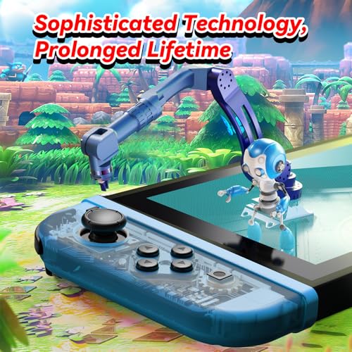 Talacone Wireless Controller für Switch,Replacement Controller für Switch/OLED/Lite mit Dual Vibration/Wake-up/Motion Control/Screenshot Blue&Red