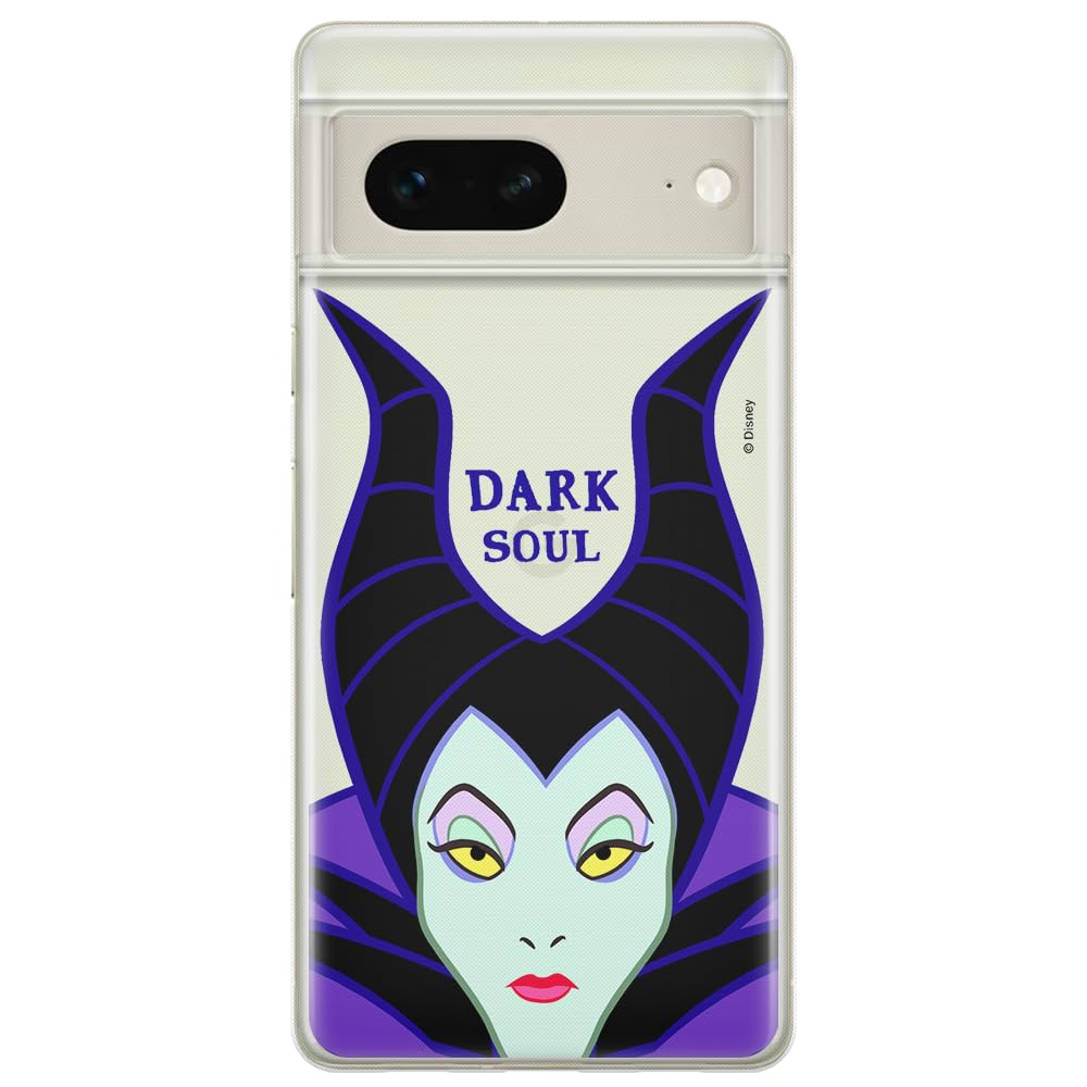 ERT GROUP mobile phone case for Google PIXEL 7 original and officially Licensed Disney pattern Maleficent 001 optimally adapted to the shape of the mobile phone, partially transparent