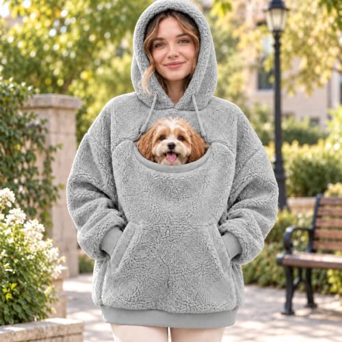 Dog Pouch Hoodie for Women Cat Dog Carrier Hoodie with Pet Pouch Sweatshirt - image 2