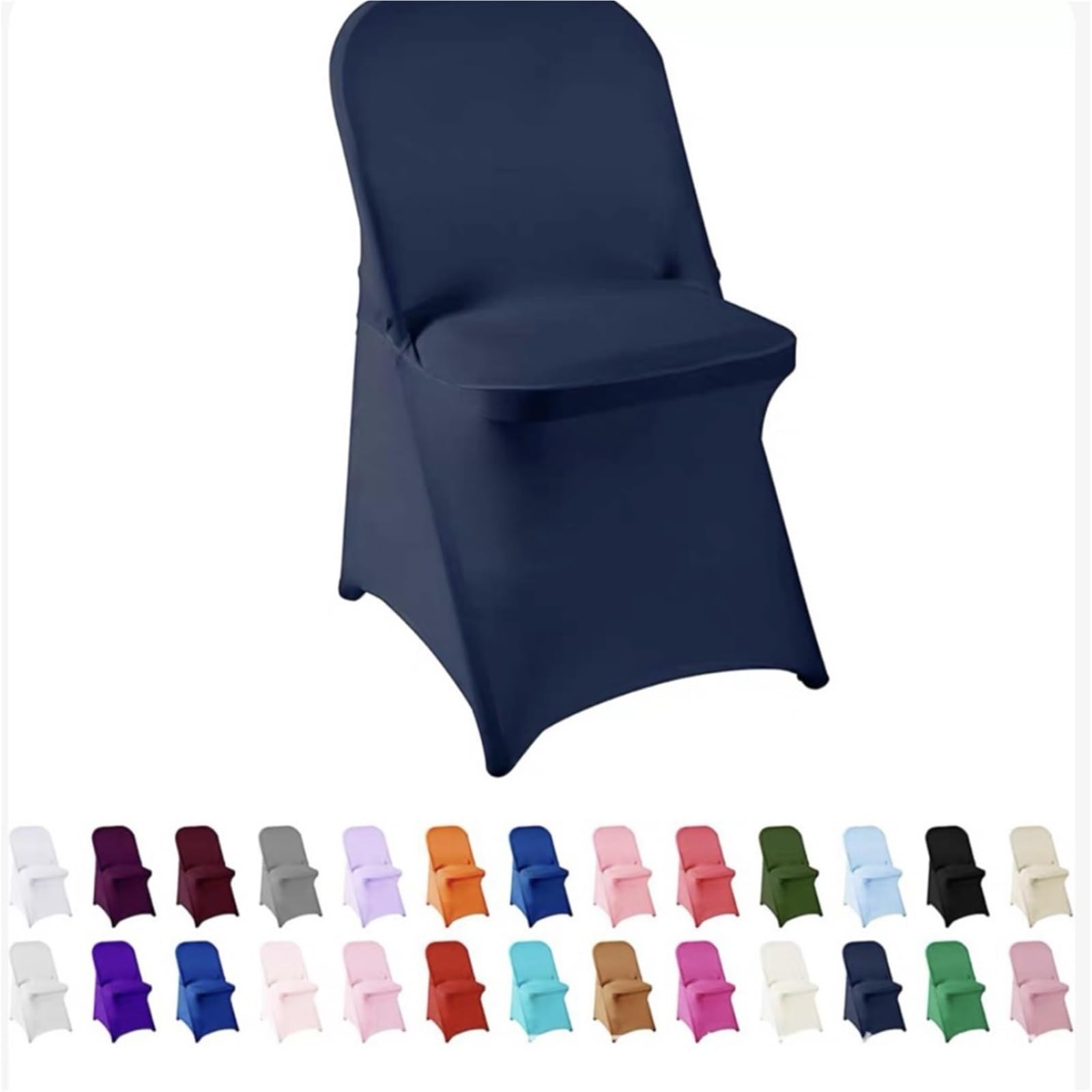 PBTMCD 50 Pcs Stretch Wedding Chair Covers With Skirt, Elastic Slipcovers For Banquets Hotels Parties Dinners(14#)