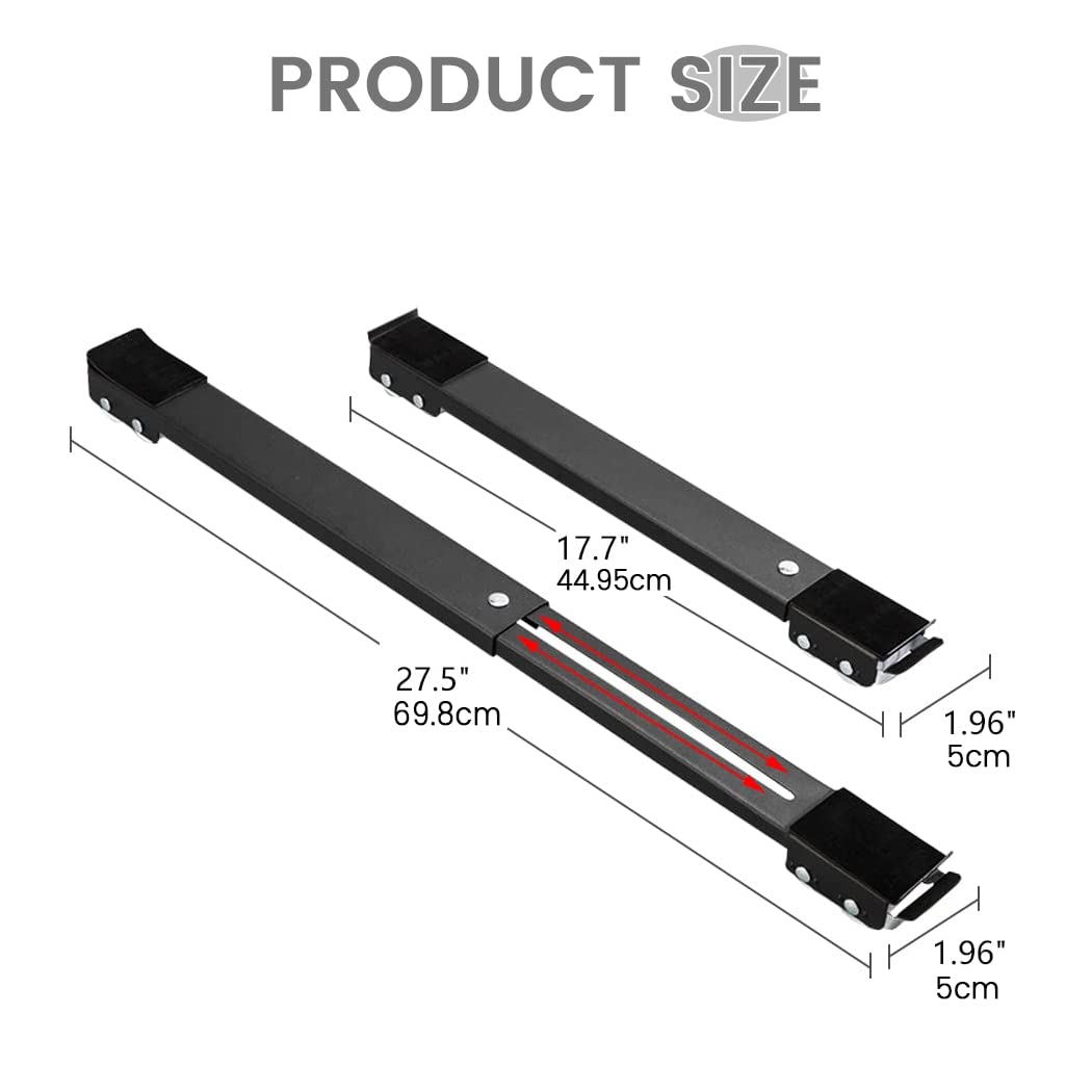 Deslizadores ajustables para electrodomésticos pesados, soporte para refrigerador, lavavajillas, lavadora, secadoras, rodillos móviles con freno y elevador (blanco)