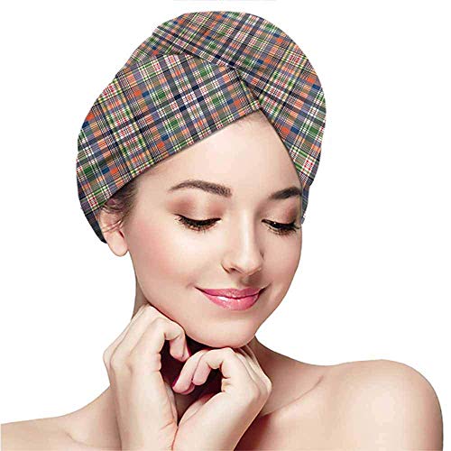 Preisvergleich Produktbild Felsiago Damen Badekappen, Kopftücher, Kariert, Bunter Retro-Stil