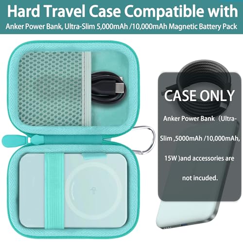 Image of khanka for Anker Nano Power Bank Ultra-Slim 5,000Mah & Maggo Power Bank 10K Case,Compatible with Anker A1665 /A1664 Slim Magnetic Charger,Protective Carrying Case Only (Green)