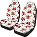 Produktbild POLERO Poinsettia Flower Funda de asiento de coche Manta de sillín suave 2 uds Protector de asiento de coche para la mayoría de los asientos delanteros de los coches