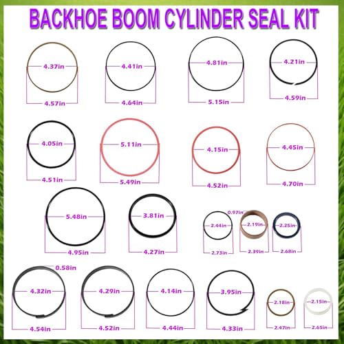 Image of 310D, 315D, 410D Backhoe Boom Cylinder Seal Kit for John Deere Rod: 56mm BORE: 115mm, Cylinder AH154775