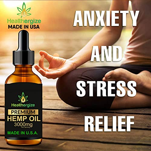 Healthergize Hemp Oil Premium, Non-GMO, Unrefined with Full Flavor and Natural Benefits, Pure Organic, for Calm, Sleep, Discomfort-Product of The USA - Image 8