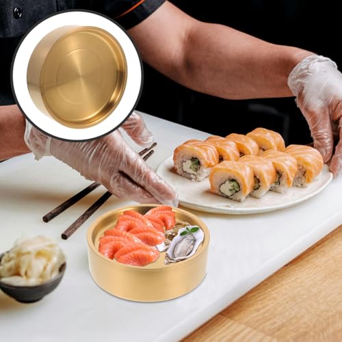 Plato sushi acero inoxidable 22 cm dorado miniatura 7