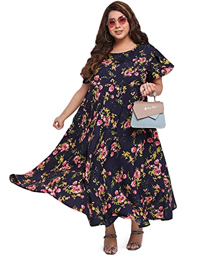 Image of OOMPH! Women's Western & Fusion wear Crepe A-Line Maxi Dress - mdfoil