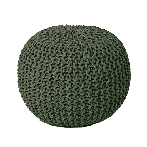 REDEARTH Round Hand Knitted Pouf - Foot Stool Bean...