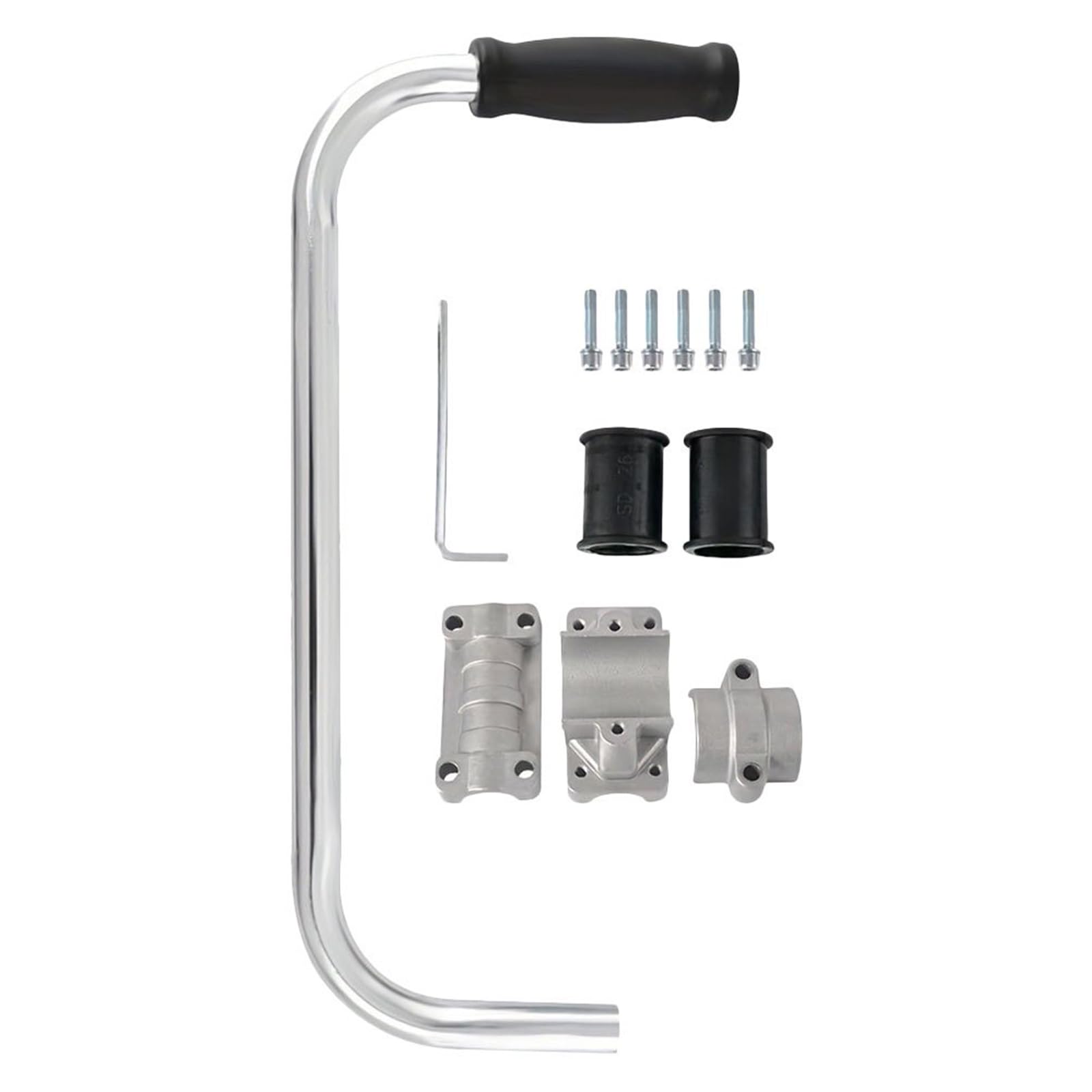 Qicai Xiaolu Ergonomic Trimmer Handle with Shoulder Strap, Safety Goggles & Gloves – Universal Grip for Weed Eater/String Trimmers – Comfortable Gardening Kit – Silver/White/Green (Silver)