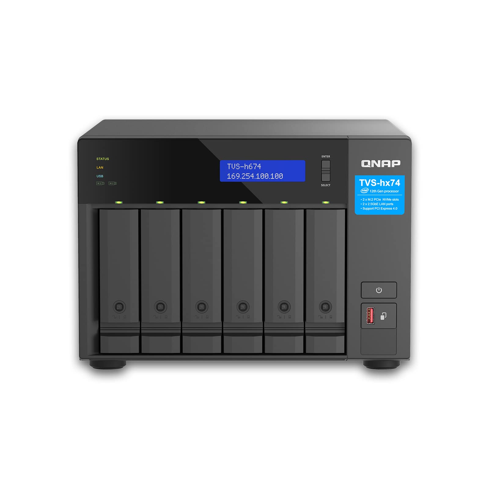 Qnap TvS-H674 - Server Nas - 6 Alloggiamenti - Sata 6gb/s