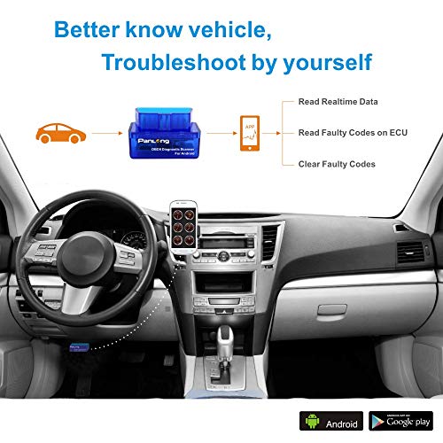 Image of Panlong OBD2 Scanner Bluetooth OBDII Diagnostic Tool Car Code Reader Turn Off Check Engine Light Support Android