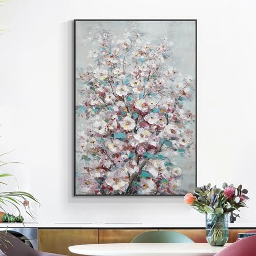 Sublimer un mur vide avec la toile fleurs blanches KEBIA 60x90