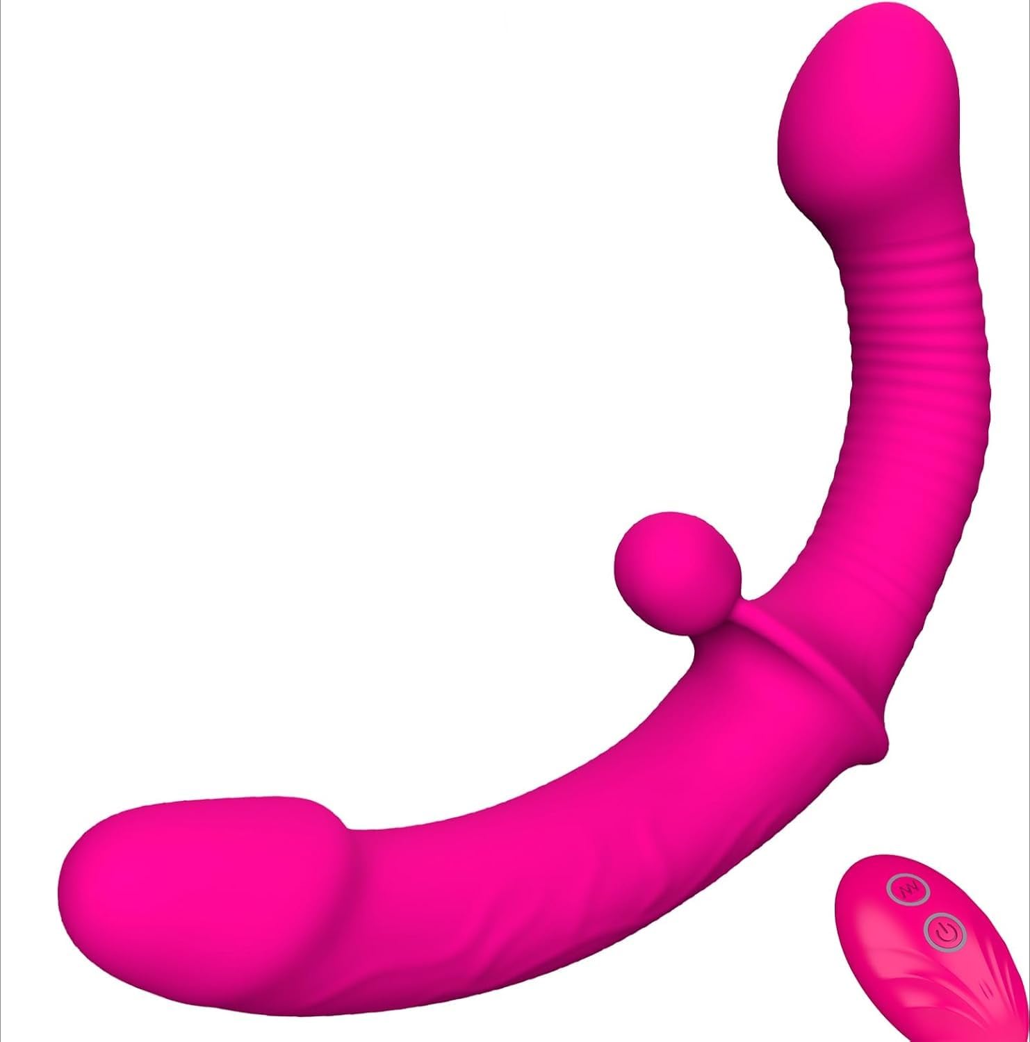 Vibratore in silicone, con 10 modalità di vibrazione e cinturino regolabile - Vibratore G-spot con telecomando, sextoy appositamente progettato per donne, lesbiche e coppie