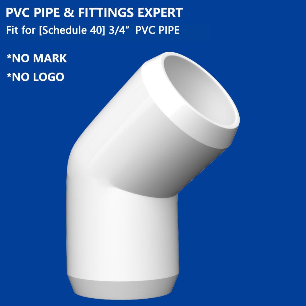 letsFix 3/4 PVC Fittings 45 Degree