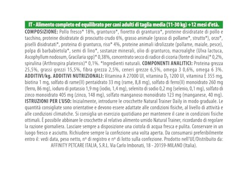 Natural Trainer Medium Hundefutter für Erwachsene mit rohem Schinken - 12 kg