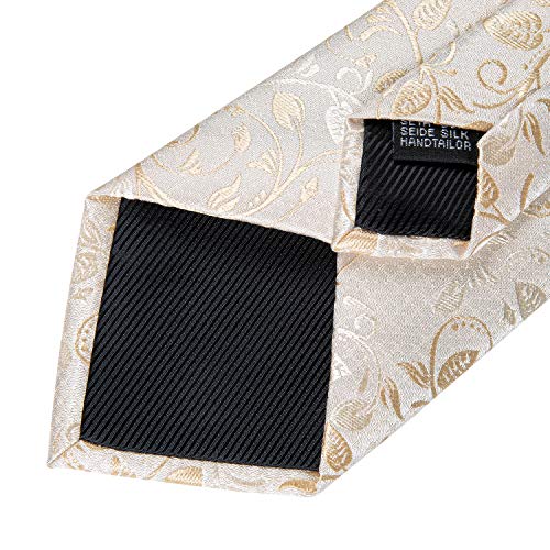 Image of DiBanGu Extra Long Tie for Men 63 inch XL Silk Necktie Set | Pocket Square and Cufflinks, Big and Tall, Jacquard Woven, Gift Box, Paisley /Plaid /Solid /Striped, for Weddinng Party Business