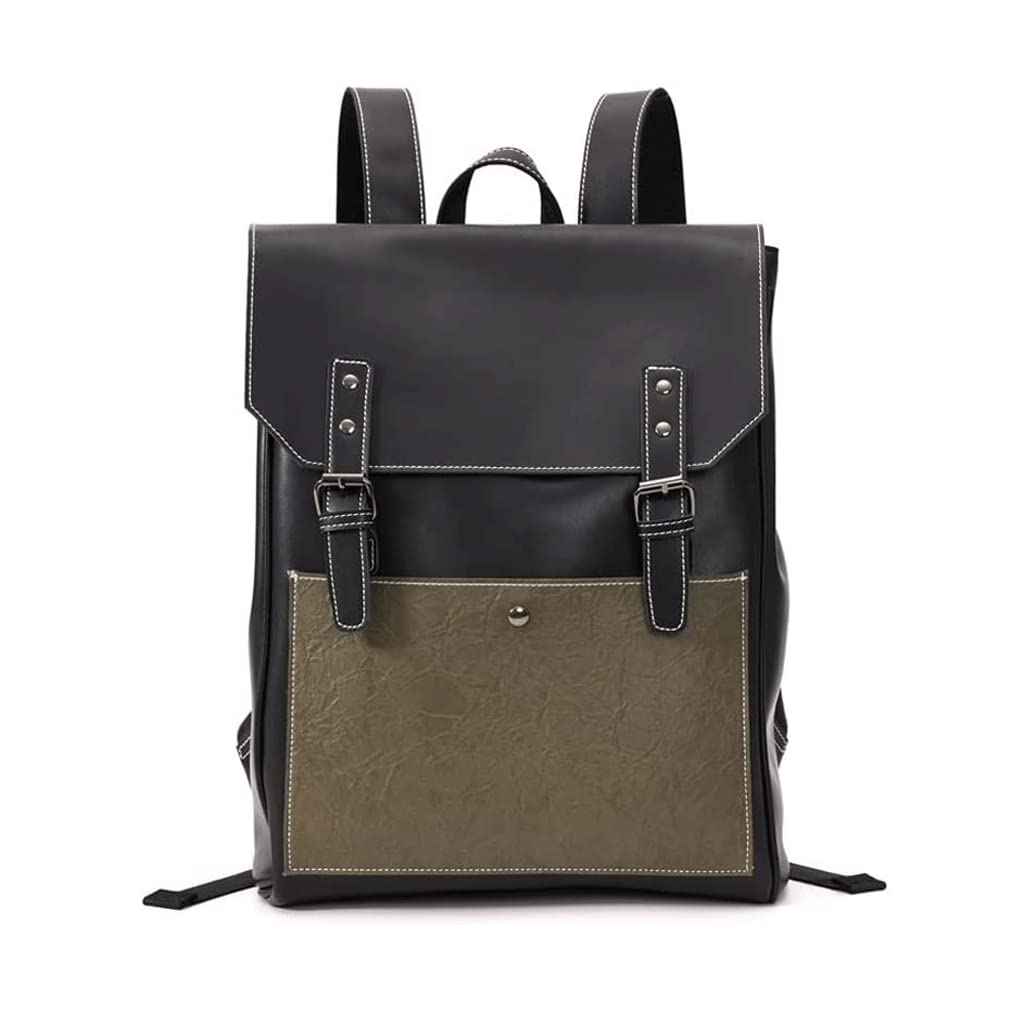Mochila de Cuero Mochilas para Portátiles De Cuero PU De 14 Pulgadas Mochilas De Cuero De Gran Capacidad Mochila De Viaje Multifuncional Mochila De Hombro Alta Capacidad