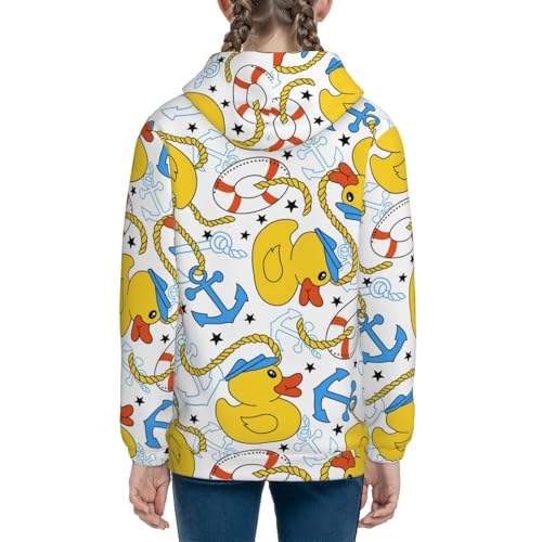 Ducks and Anchors Kids Pullover Hoodies Boys Sweatshirts Girls Athletic Clothes with Pocket4