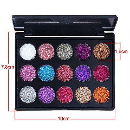 Evpct ME0273_15 COLORS 01 15 Colors Glitter Shimmery Sparkle Glittery Eyeshadow Makeup Palette Pallet Glitter thumb #1