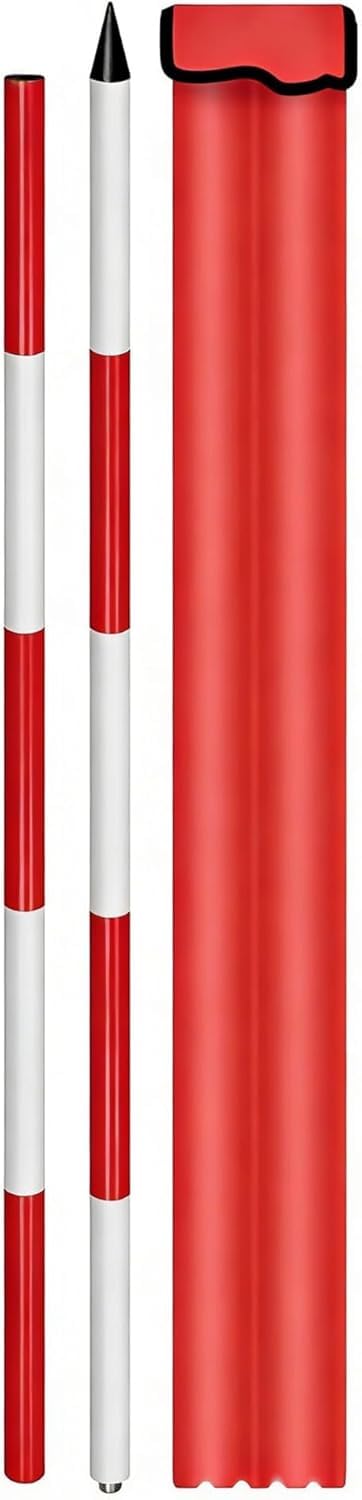 Kanduo Aluminiowy słup geodezyjny Pręt pomiarowy Urveying, odłączany personel, do badań inżynieryjnych, mapowanie terenu budowy dróg(200 cm/78.74 inch)