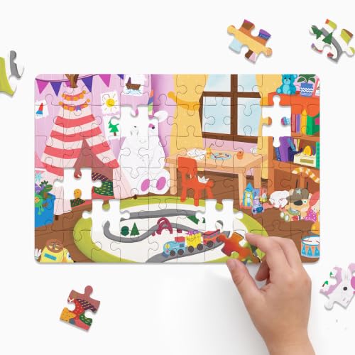 Image of The Curious Bees - Seek & Spot Puzzle & Game - Playroom Puzzle | 60 Pieces + 10 Seek Cards | Gifts for Boys and Girls Ages 4-8 | BIS Approved | Made in India