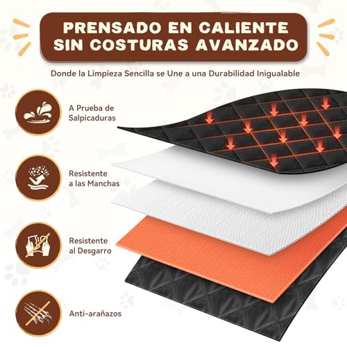 Miniatura 4 de Looxmeer Asiento Perro Coche Trasero, Funda Protectora Asiento Homologado Plegable Impermeable Cubierta Viaje Para Mascota Pequeña Mediana Grande Con Cinturón Seguridad, Negro