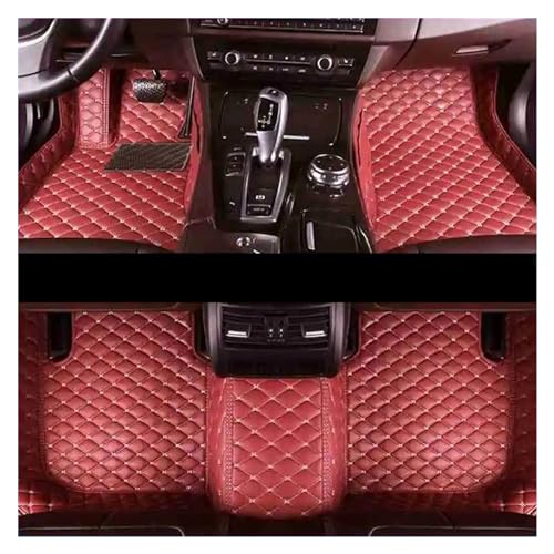 Tapis de sol bordeaux en cuir imperméable pour Mercedes Benz Classe C W203 2004-2007