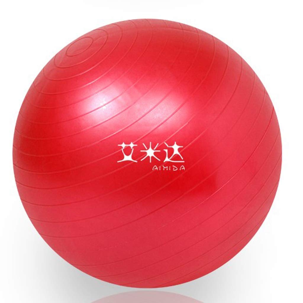 HSAER Yoga ball Thickened explosion-proof fitness ball midwifery delivery ball Slimming ball yoga balance ball yoga ball (Color : RED, Size : 75CM)