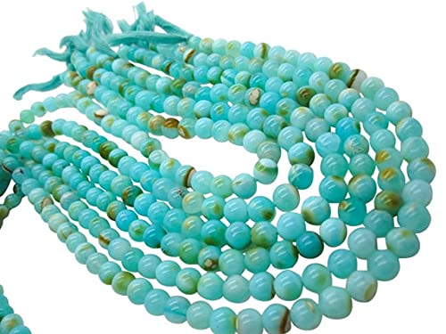 Perles en opale bleue de qualité gemme aqua de 7mm pour colliers de luxe