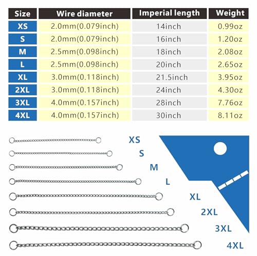 Hicost Schweres Hundehalsband, Metall, verstellbar, wetterfest, Stahllegierung, Halskette für kleine, mittelgroße und große Hunde (XL, Schwarz)