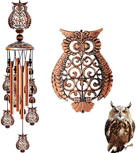 Owl Wind Chimes for Outside, Owl Gifts for Women, 35in Owl Decor Windchime, Gifts for Women, Gifts for Mom