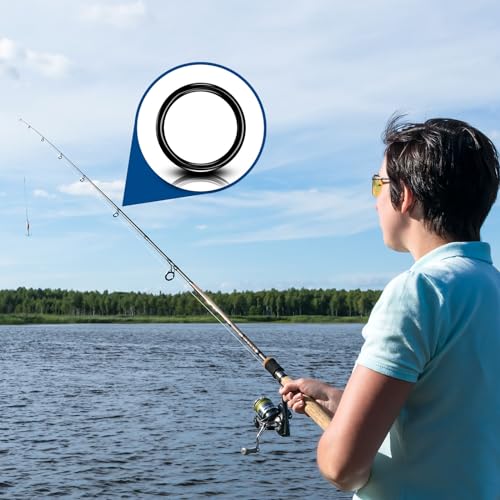 Sosation 70 Pcs Fishing Rod Tip Repair Kit Fishing Pole Eyelet Repair Kit Ceramic Guide Rings 14 Sizes 0.09-1.17 Inch, Black - Thumbnail 4