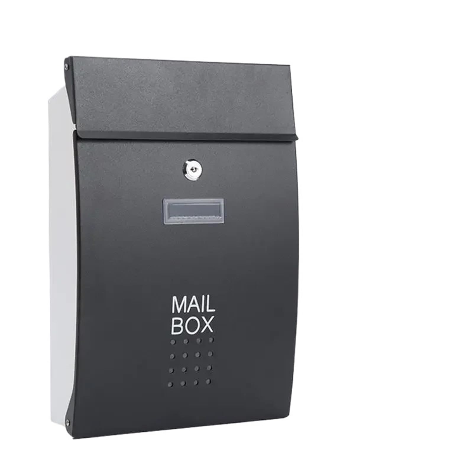 Mailbox Wall-mounted Stainless Steel Mailbox Outdoor Lock Complaint Suggestion Box Creative Punch-free Letterbox for Home(Black)