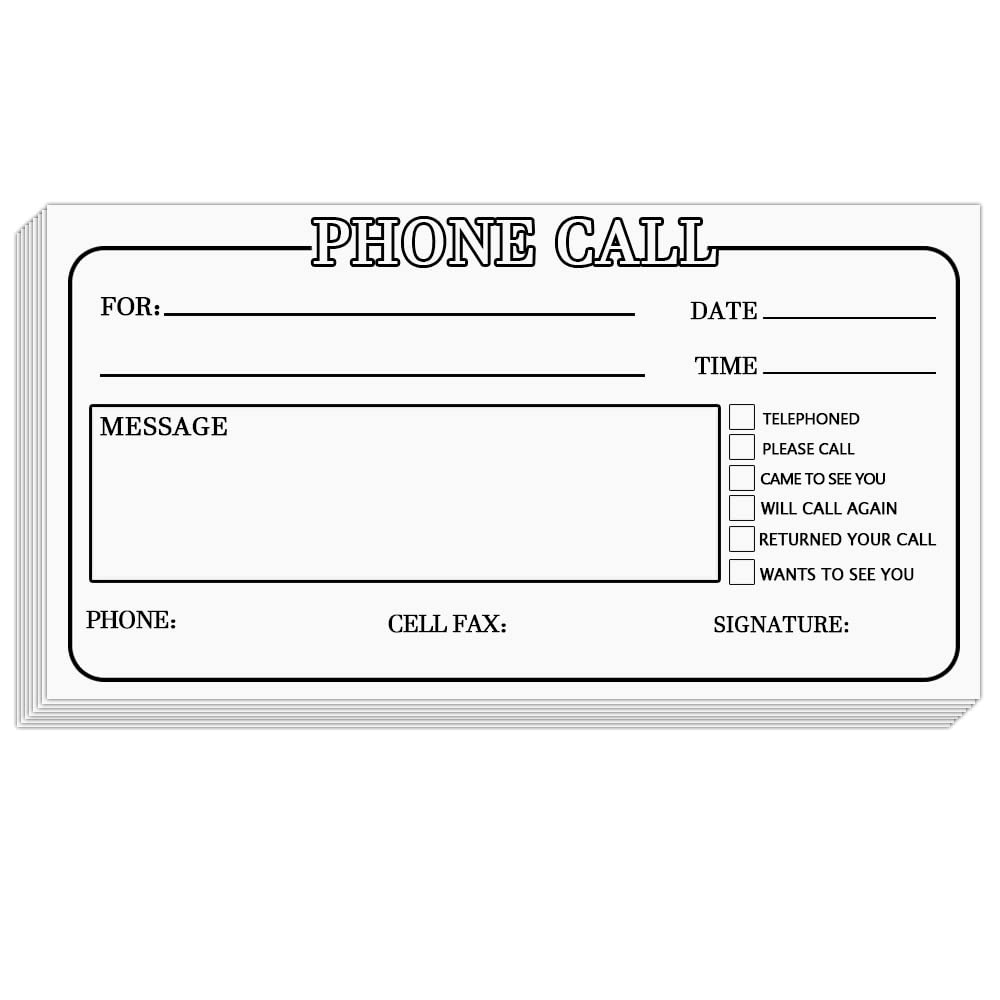 Phone Message Forms Books,Message Pads,5x3 Inch Urgent Notes for Work Call,Office,100 Sheets Per Pack