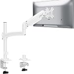 Dual Monitor Stand for Desk, Taller Monitor Arms for 2 Écrans jusqu'à 32 inch, Moniteur de Spring Double Computer réglable ergonomique Mount, Retenez 4.4-22lbs, VESA 75/100mm, Blanc, freelift