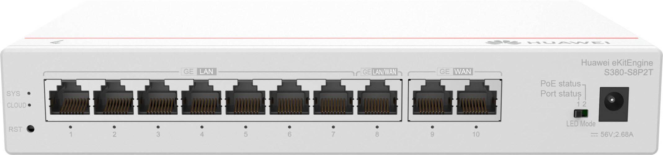 HUAWEI Switch - 8 Port S380-S8P2T 2 GE WAN, 8GE, LAN(