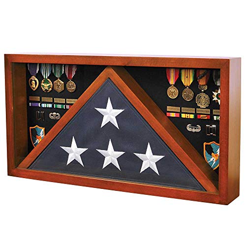 Rectangle Combo Flag Case For 5' x 9' Veterans Burial Flag and Medals