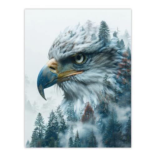 Artery8 Bald Eagle Trees Bird Nature Animal Lover Design For Living Room Unframed Wall Art Print Poster Home Decor