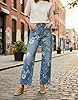 Women's High Waist Wide Leg Floral Printed Jeans V... #2