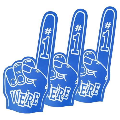 Cansybil 3 Pcs 18 Inch Giant Foam Fingers Were Number 1 Finger Foam Fingers Cheerleader Foam Hands - Designed for All Kinds of Sports Events Games Schools and stadiums. (3 Blue)