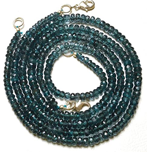Kyanite verte foncée naturelle fil de perles rondelles facettées 16 pouces 3 à 5 mm