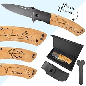 Kdo Magic Herz Klappmesser Gravur Holzgriff