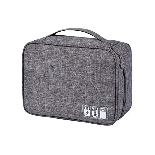 VRIKOO Portable Travel Cable Organiser Bag Waterproof Electronics Accessories Carry Storage Case for Hard Drives, Charger, Cables, Earphones, Kindle, iPad mini