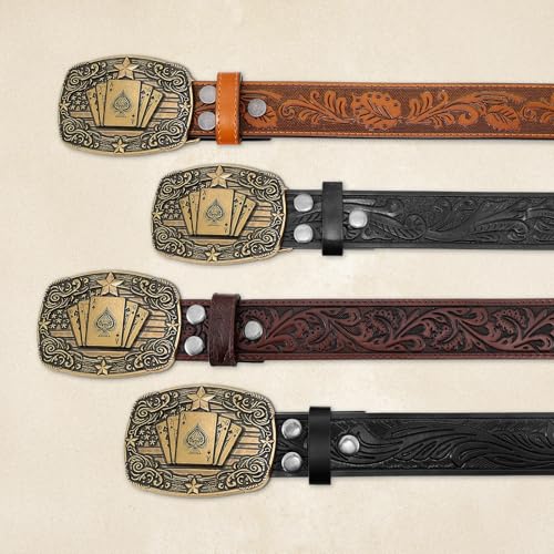 Image of Western Cowboy Belt Buckle for Men Vintage Cowboy Cowgirl Rodeo Texas Buckle Longhorn Bull Belt Buckles