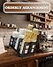 Coffee Cup Holder Organizer Unbreakable 2-IN-1 Paper Cup and Lid Holder with Straw Organizer Adjustable Paper Cup Holder for Countertop Coffee Station Bar Restaurant Breakroom Kitchen Office